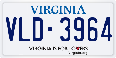 VA license plate VLD3964