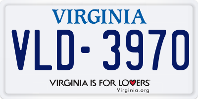 VA license plate VLD3970