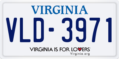 VA license plate VLD3971