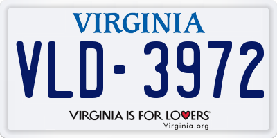 VA license plate VLD3972