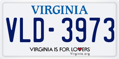 VA license plate VLD3973