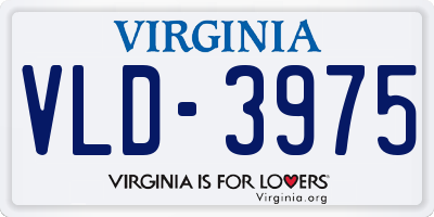 VA license plate VLD3975