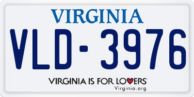VA license plate VLD3976