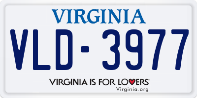 VA license plate VLD3977
