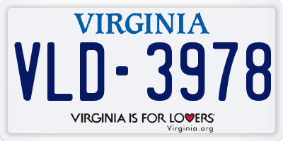 VA license plate VLD3978