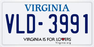 VA license plate VLD3991