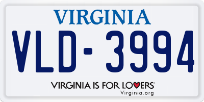 VA license plate VLD3994