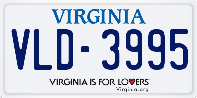 VA license plate VLD3995