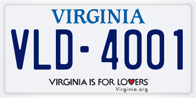 VA license plate VLD4001