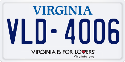 VA license plate VLD4006