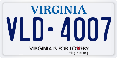 VA license plate VLD4007