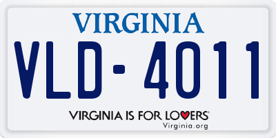 VA license plate VLD4011