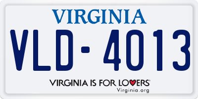 VA license plate VLD4013