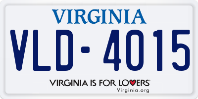 VA license plate VLD4015