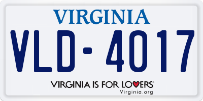 VA license plate VLD4017