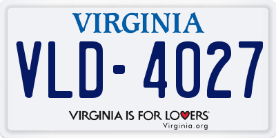VA license plate VLD4027