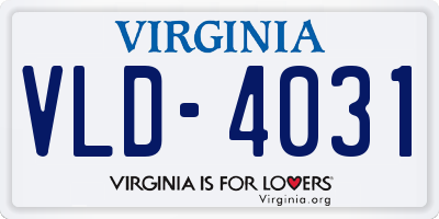 VA license plate VLD4031