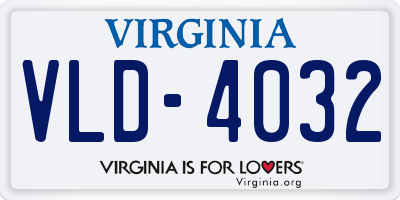 VA license plate VLD4032