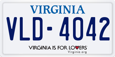 VA license plate VLD4042
