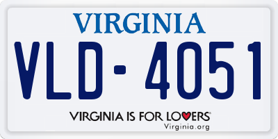VA license plate VLD4051