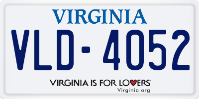 VA license plate VLD4052