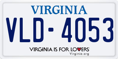 VA license plate VLD4053