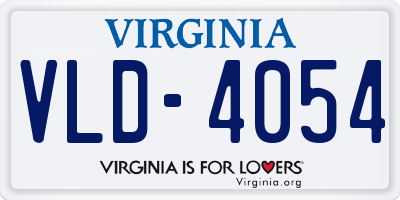 VA license plate VLD4054