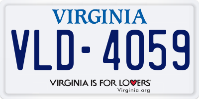 VA license plate VLD4059
