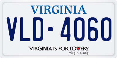VA license plate VLD4060