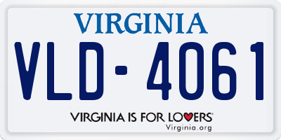 VA license plate VLD4061