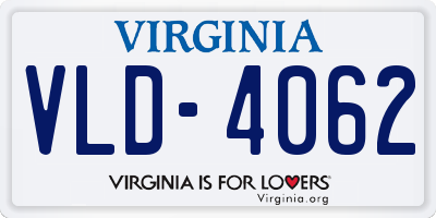 VA license plate VLD4062