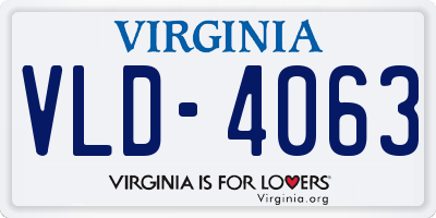 VA license plate VLD4063