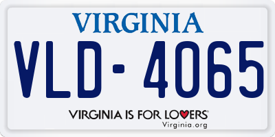 VA license plate VLD4065