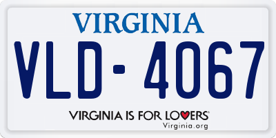 VA license plate VLD4067