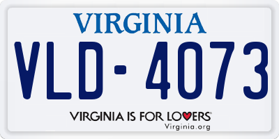VA license plate VLD4073