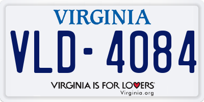 VA license plate VLD4084