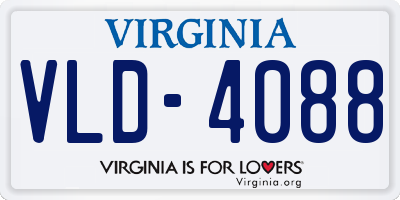 VA license plate VLD4088