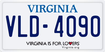 VA license plate VLD4090