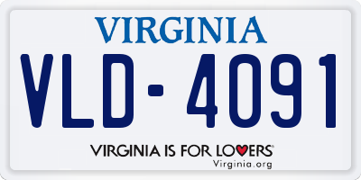 VA license plate VLD4091