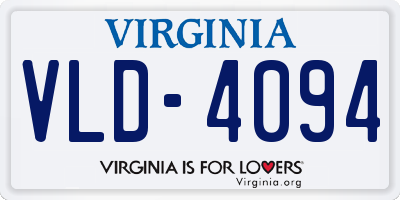 VA license plate VLD4094