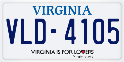 VA license plate VLD4105