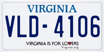 VA license plate VLD4106