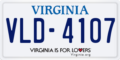 VA license plate VLD4107