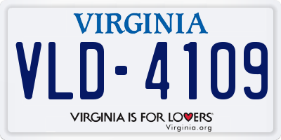 VA license plate VLD4109