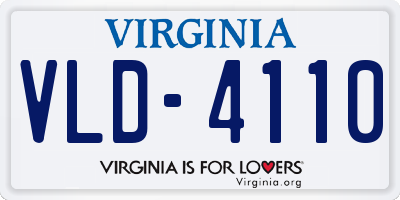 VA license plate VLD4110