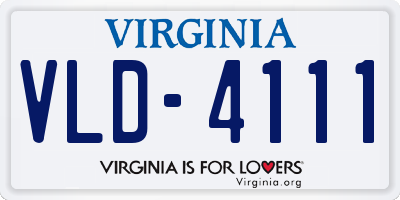 VA license plate VLD4111