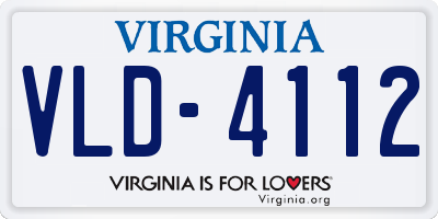 VA license plate VLD4112