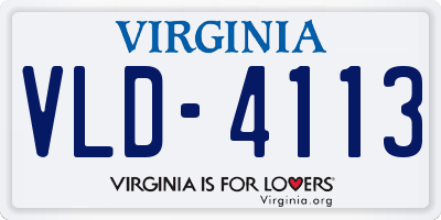 VA license plate VLD4113