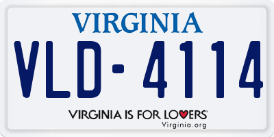 VA license plate VLD4114