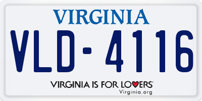 VA license plate VLD4116